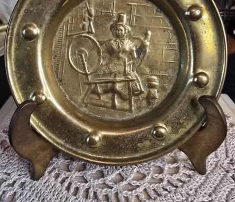 Mini Vintage Brass Decorative Plate Trinket Dish